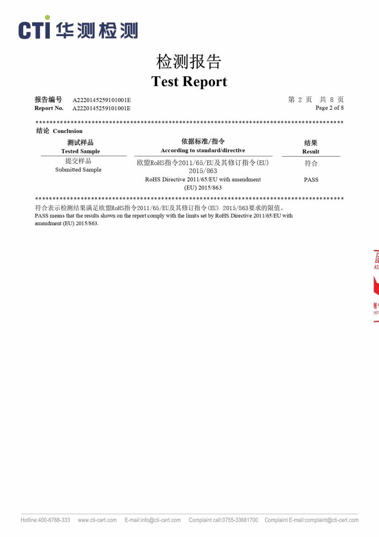 EU ROHS test report MJ2060 white-0002